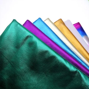 Metallic Mirror Foil Shiny Stretch Spandex Fabric DIY Show Apparel Doll Clothing - Picture 1 of 17