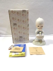 Precious Moments 1987 Basket of Blessings figurine Enesco 109924, Samuel Butcher - Picture 1 of 10