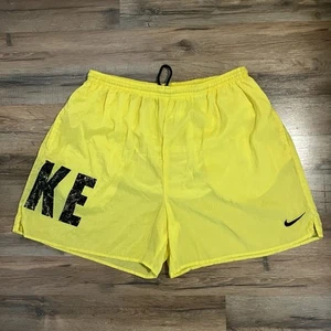 Pantalones Cortos Nike De Colección Para Hombre XL Amarillo Nylon Deletreado Cortavientos Forrados Natación Años 90 - Imagen 1 de 12