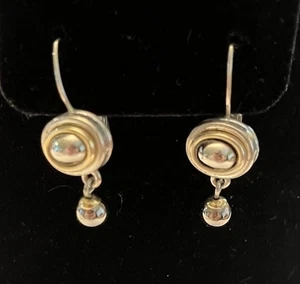 Vintage Ohrhänger oval mit einer kleinen Kugel - Bild 1 von 4