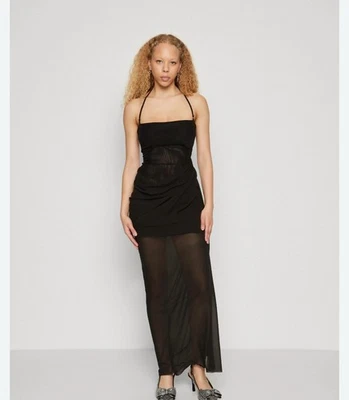 Maxi Vestido Bec & Bridge Aida Drapeado Talla 8AU Negro Nuevo con Etiquetas PVP $380 Foto 1 de 4