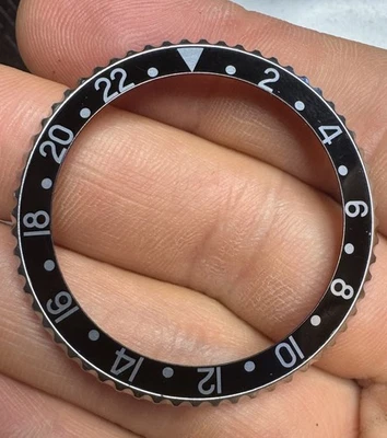 Bisel e inserto de acero genuino Rolex GMT Master II 16700 16710 Foto 1 de 2