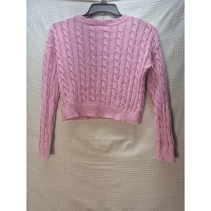 Mini Society girls size XL pink knit cropped sweater 7202 - Picture 1 of 8