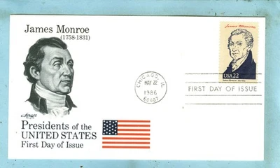 Scott 2216E ARTMASTER FDC,  Presidential Series,  "James Monroe".... - Image 1 of 3