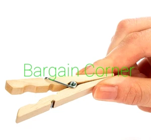 Wooden Pegs Strong Clothes Washing Line Laundry Cloth Pins Natural Wood Pegs - Picture 1 of 13