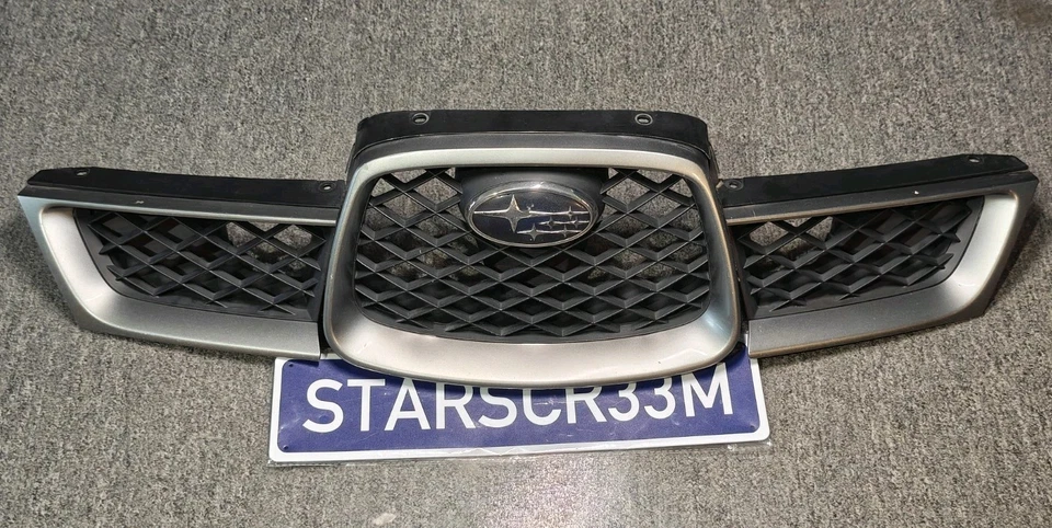 Juego de rejilla de parachoques delantero Subaru Impreza 2006-2007 acero gris metálico genuino Foto 1 de 4