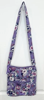 Bolso Bandolera Vera Bradley Hipster Cartera Mural Jardín Púrpura Patrón Floral Foto 1 de 4