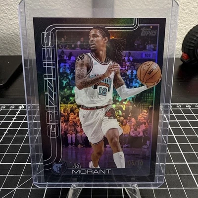 2025-2026 Topps NBA Ja Morant Black  Foil /10 Memphis Grizzlies - Image 1 of 4