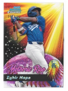 2025 Bowman Chrome Zyhir Hope #MR-19 Meteoric Rise Purple Mojo /199 - Picture 1 of 3
