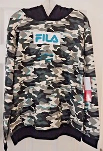 ¡NUEVO! Sudadera con Capucha FILA Niños Negro Gris Azul Estampado Camuflado Talla XL 18 - Imagen 1 de 4
