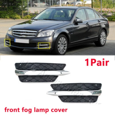 1Pair For Mercedes-Benz W204 C250 C350 C-Class 2012-2014 Chromium Fog Lamp Cover - Image 1 of 4