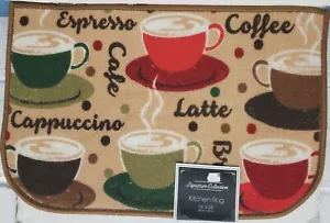 Printed Nylon Rug (nonskid)(16"x24") MULTICOLOR COFFEE CUPS & TYPES,D Shape,Sig - Bild 1 von 13