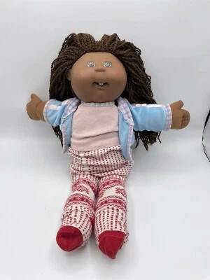 Cabbage Patch Kids African American Black Girl Doll Yarn Hair Baby 1980s - Image 1 of 4