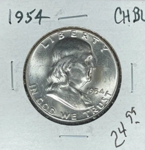 Medio dólar de plata Franklin 1954 ~ ch/bu ~ hermosa moneda~ - Imagen 1 de 2