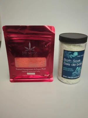 Hempz Bundle 2 Herbal Bath Salts Frosted Pomegranate Plum & Vanilla 20 Oz Total - Image 1 of 4