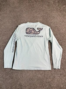 Vineyard Vines Shirt Boys Large Blue Green Sea Creature Whale Long Sleeve Kids* - Picture 1 of 12
