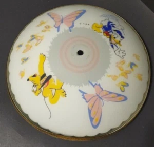 RARE VINTAGE WALT DISNEY PRODUCTIONS CEILING GLASS LIGHT SHADE COVER 11” VGC - Picture 1 of 5