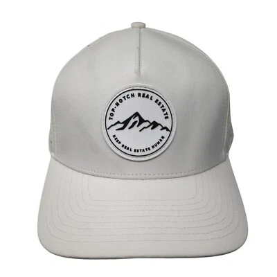 Top Notch Real Estate Snapback Hat White Cream  Adjustable Zipped Black Hawk - Image 1 of 4