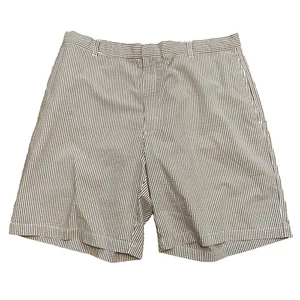 Greg Norman Seersucker Shorts Blue White Stripes Size (Actual 38)Golf Preppy Fun - Picture 1 of 8