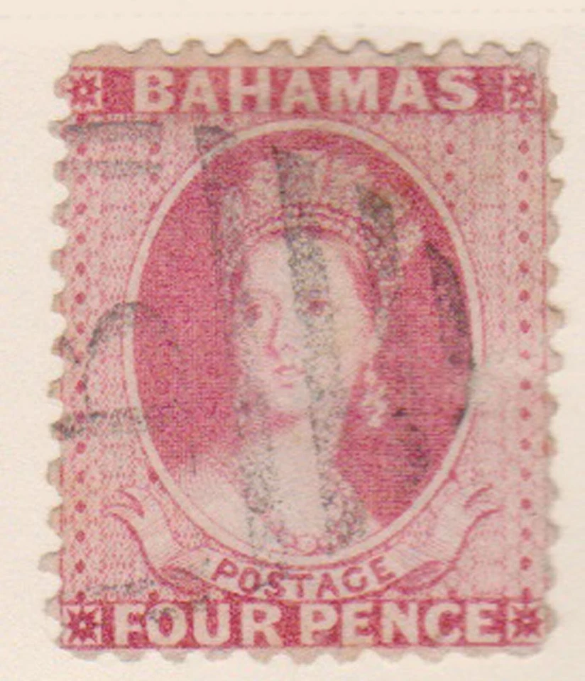 (F193-38) 1882-9 Bahamas 4d rose QVIC stamp (AM) - Image 1 of 1