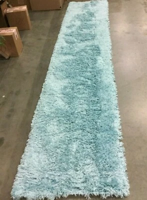 LIGHT TURQUOISE 2'-3" X 12' Back Stain Rug, Reduced Price 1172635889 PSG800T-212 - Image 1 of 4