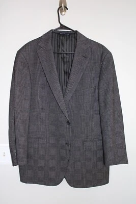 BLACK PLAID COPPLEY COTTON & WOOL BLEND SPORT COAT sz 44R blazer / suit jacket - Image 1 of 4