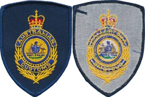 AUSTRALIAN CUSTOMS, Taler, dunkelblauer Hintergrund, blaue Leiste, Stoff (1512) - Bild 1 von 1