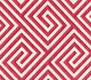 Discount Fabric Upholstery Drapery IMAN Banji Blosson Geometric Red Tan EE45 - Picture 1 of 1