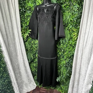 BCBGMAXAZRIA Dress Women Small Black Beaded Bohemian Whimsy Gown $428 NWT 1901 - Picture 1 of 12