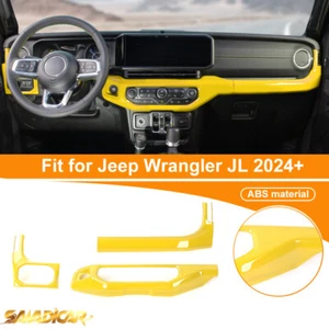 3pc Car Dashboard Center Console Instrument Frame Cover For Wrangler JL JT 2024+ - Picture 1 of 11