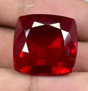 56.05 Ct Natural Mozambique Blood Red Ruby Cushion Cut Loose Gemstone Certified