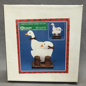 VINTAGE HOUSE OF LLOYD COUNTRY GEESE NAPKIN HOLDER & SALT AND PEPPER SET 54-646 - Picture 1 of 3