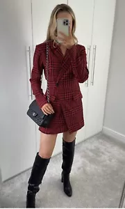 ZARA WOMAN'S RED/BLACK HOUNDSTOOTH JUMPSUIT DRESS SIZE M_8342/331 NWT SS21 - Picture 1 of 12