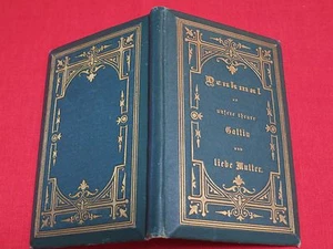 1888 GERMAN ~ DENKMAL ~ MONUMENT TO MY LOVELY WIFE AND DEAR MOTHER - Picture 1 of 8