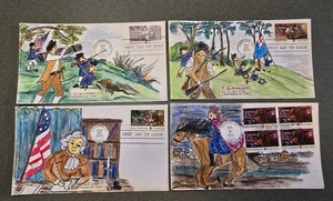 Lot of 4 CONTRIBUTORS TO THE CAUSE 1975 Scotts #1559-1562, Kate Hayden Cachets - Picture 1 of 2