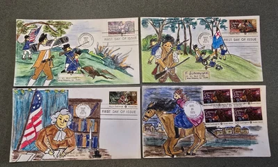 Lot of 4 CONTRIBUTORS TO THE CAUSE 1975 Scotts #1559-1562, Kate Hayden Cachets - Image 1 of 2