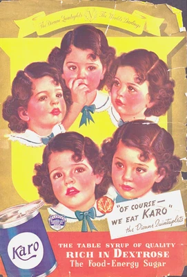 Karo Syrup Vintage Successful Farming Magazine 1937 Print Ad Dionne Quintuplets - Image 1 of 2