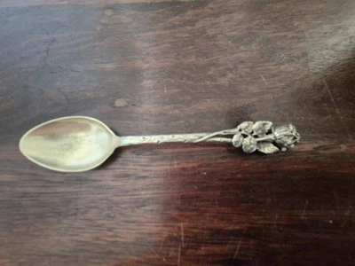Vintage 800 Sterling Silver Teaspoon Decorative Handle Floral Design - image 1 of 4