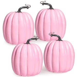 Zucche Rosa Artificiali Grandi 6 Pollici, 4PCS Zucche da Raccolta in Finta Schiuma per Fa... - Foto 1 di 6