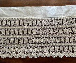 Vintage Edwardian Crochet Lace Trim Petticoat Flounce Yardage 12" x 96"  Unused - Picture 1 of 7