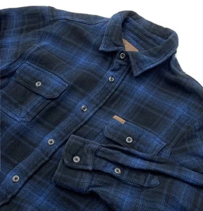 Orvis Flanellhemd mit Knopfleiste Herren Gr. L blau/schwarz kariert Sakko schwer - Bild 1 von 6