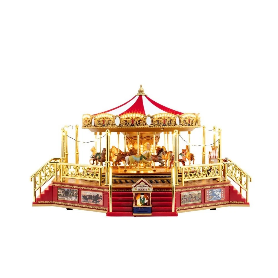 14 in. Animated Musical World's Fair Boardwalk Carousel by Mr. Christmas