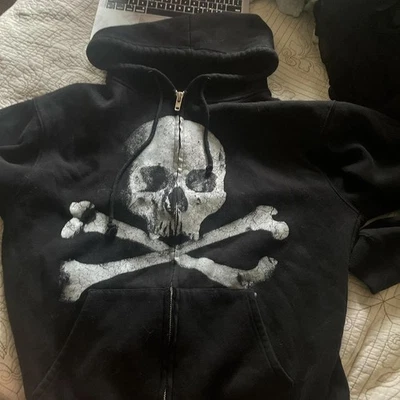 Sudadera con Capucha Estilo Gótico Y2K Punk Calavera Cremallera S-5XL Foto 1 de 2