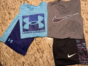 Under Armour & Nike Boys Dri-Fit Shirt/Shorts Set -Size 6 (Good) - Picture 1 of 7