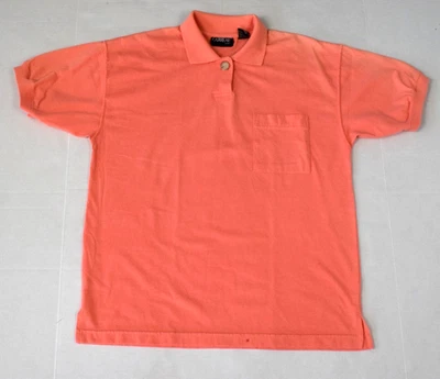 Camisa Polo Vintage Carreau Sport Talla M Años 90 Melón Naranja Bolsillo Único Foto 1 de 4