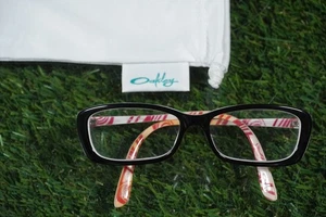 OAKLEY CROSS COURT EYEGLASSES 53-15-135 BLACK PINK WHITE FRAME ONLY W/ POUCH - Picture 1 of 11