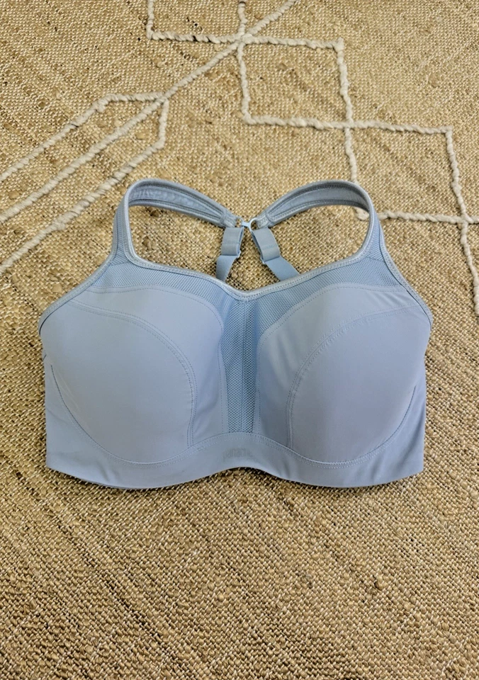 PANACHE Sport 32F Style 5021 Underwire Fitness Running Racerback Blue Gym Bra - Image 1 of 4