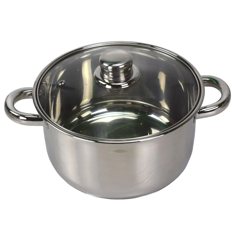 Kochtopf Edelstahl mit Glasdeckel 3 5 L 20 Cm Topf Kochen