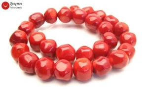 14-16mm Round Faceted Natural Red Coral Loose Beads Jewelry Making Strand 15" - Picture 1 of 8