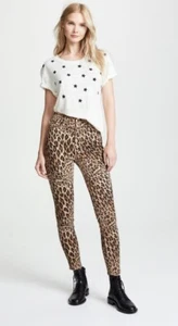 Frame Ali High Rise Leopard Print Cigarette Skinny Jeans in Camel Multi Size 29 - Picture 1 of 12